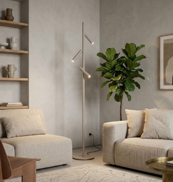 Immagine di Piantana Tortora per Soggiorno Teddy 180cm Led Dimmer Orientabile Ondaluce