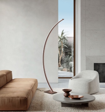 Immagine di Piantana Arco Marrone Led Dimmerabile 54w 3000k Tenua Ondaluce