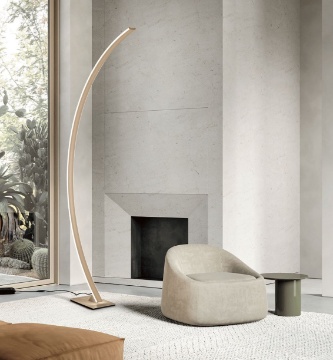 Immagine di Piantana Moderna Arco Dorato Led 54w Dimmerabile Tenua Ondaluce