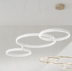 Immagine di Lampadario Bianco Orientabile Sabe Cerchi Led 75w Dimmerabile Ondaluce