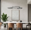 Immagine di Lampadario Per Tavolo Nero Anelli Led Orientabili 3000k Sabe Ondaluce