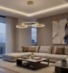 Immagine di Lampadario Sabe Oro Anelli Orientabili Led Dimmer 75w 3000k Ondaluce