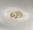 Immagine di Plafoniera Sabe Cerchi Orientabili Oro Led 75w 3000k Ondaluce
