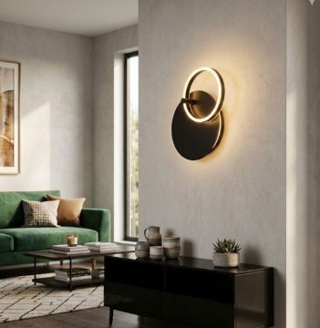 Immagine di Applique Sabe Anello Ruotabile Nero Led 28w Dimmerabile Ondaluce
