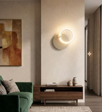 Immagine di Applique Orientabile Cerchio Dorato Led Dimmerabile Ondaluce Sabe