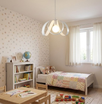 Immagine di Sospensione Piovra Fasce Metallo Bianco 1xE27 Be Light