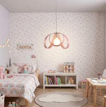Immagine di Lampadario Rosa Per Cameretta Bimba Piovra Be Light