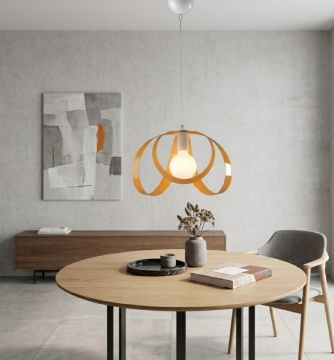 Immagine di Lampadario Metallo Fasce Arancione Piovra Be Light