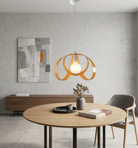 Immagine di Lampadario Metallo Fasce Arancione Piovra Be Light