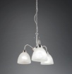 Immagine di Lampadario Nichel Tre Luci Vetri Bianchi Dobby Trio