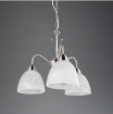 Immagine di Lampadario Nichel Tre Luci Vetri Bianchi Dobby Trio