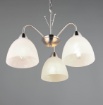Immagine di Lampadario Nichel Tre Luci Vetri Bianchi Dobby Trio