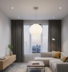Immagine di Lampadario Sfera Aperta Vetro Bianco Ø30 cm Moon Trio Lighting