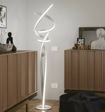 Immagine di Piantana Design Intrecciato Bianco Mystral Led CCT Fan Europe