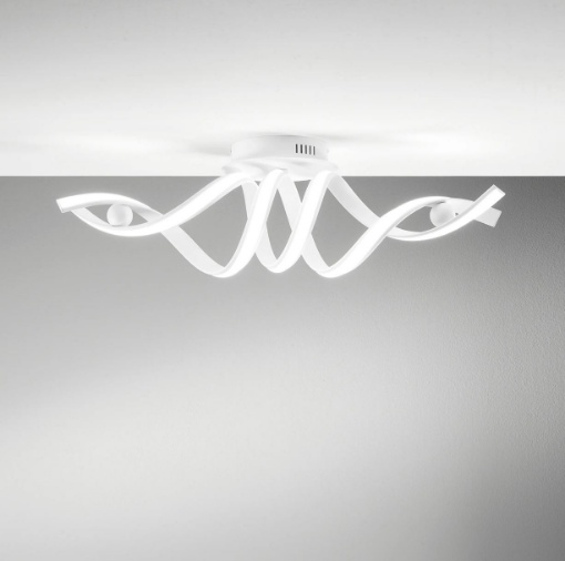 Immagine di Plafoniera Intrecciata Bianca Mystral Led 38w CCT 3000K-4000K Fan Europe