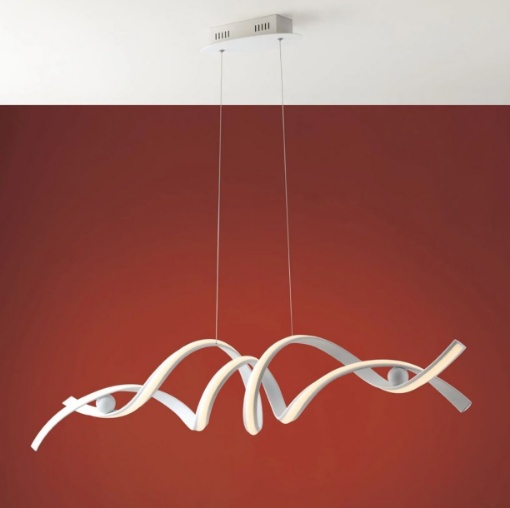 Immagine di Lampadario Intrecciato Bianco per Sala da Pranzo Led CCT 60w