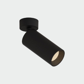 Immagine di Faretto Orientabile Pipe Cilindro Nero Led 12w 3000k CRI90 Dimmer Triac ACB