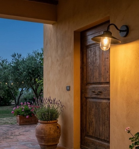 Immagine di Applique Lanterna Nera Assisi da Esterno IP44 Intec
