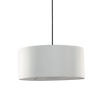 Immagine di Lampadario Rotondo Moderno Tessuto Avorio 40 cm Cavo Nero Max Fan Europe