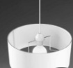 Immagine di Lampadario a Sospensione in Tessuto Bianco Avorio 40 cm Fan Europe