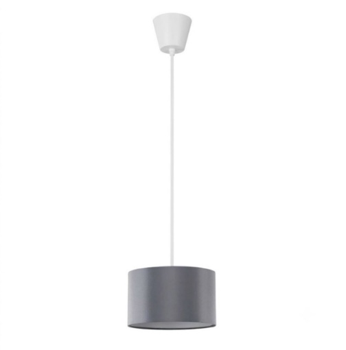 Immagine di Lampada a Sospensione Tessuto Max Grigio 20 cm Fan