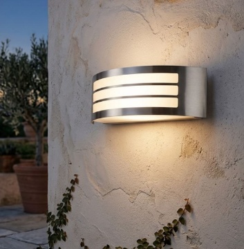 Immagine di Applique Curva Cromo Per Esterni IP44 Solix Intec