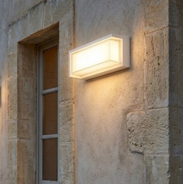 Immagine di Applique Esterno Rettangolare Block Bianca IP65 Led 24w CCT Intec