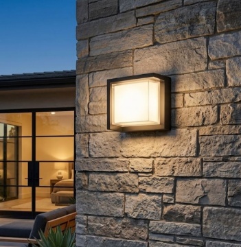 Immagine di Applique Esterna Cubo Nero Block IP65 Led 15w CCT Intec