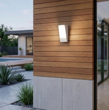 Immagine di Applique Esterno Bianca Inclinata Led 14w 3000k Coupe Intec Light