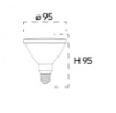 Immagine di Lampadina LED PAR30 E27 12w 3000k 950Lm Ottica 38