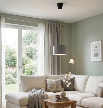 Immagine di Piccola Lampada a Sospensione Paralume Grigio 20 cm Max Fan