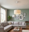 Immagine di Lampadario a Sospensione in Tessuto Bianco Avorio 40 cm Fan Europe