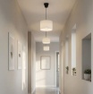 Immagine di Sospensione Paralume Max 20 cm Tessuto Avorio Bianco Fan Europe