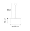 Immagine di Lampadario a Sospensione in Tessuto Bianco Avorio 40 cm Fan Europe
