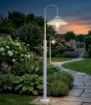 Immagine di Lampione da Giardino Curvo Bianco 120 cm Lanterna Assisi Intec