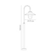 Immagine di Lampioncino Nero 120 cm Da Esterno IP44 Assisi Intec