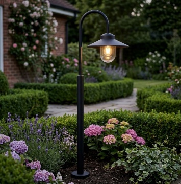 Immagine di Lampioncino Nero 120 cm Da Esterno IP44 Assisi Intec