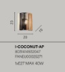 Immagine di Applique Ventola Fili di Carta Marrone Nero Coconut Fan