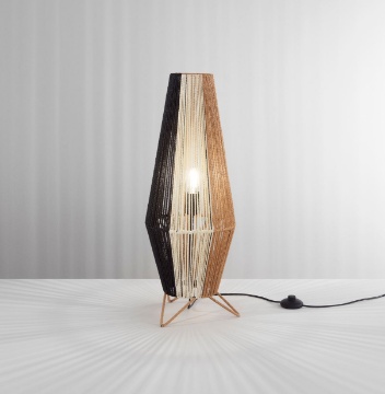Immagine di Lampada da Appoggio Stile Etnico Paralume Carta 70 cm Coconut Fan