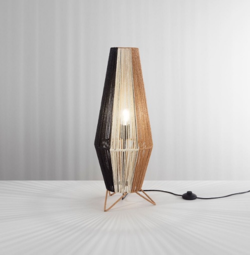 Immagine di Lampada da Appoggio Stile Etnico Paralume Carta 70 cm Coconut Fan