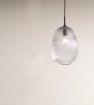 Immagine di Lampada a Sospensione Boccia Vetro Rigato Grigio Fume Duke Fan Europe