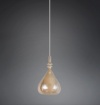 Immagine di Lampada a Sospensione Aldea Ampolla Vetro Ambra Trio