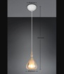 Immagine di Lampada a Sospensione Aldea Ampolla Vetro Ambra Trio