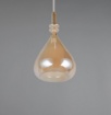 Immagine di Lampada a Sospensione Aldea Ampolla Vetro Ambra Trio