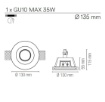 Immagine di Faretto Gesso Tondo Incasso A Scomparsa 13 cm Ghost R1 Intec