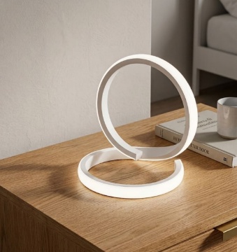 Immagine di Abat jour Lampada da Comodino Anello Led Bianco 12w CCT Endless Fan