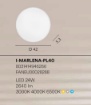 Immagine di Plafoniera Bagno Bianca IP44 Led 24w Marlena 42cm Fan Europe