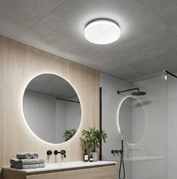 Immagine di Plafoniera Bianca Stream 30 cm Led 18w CCT per Bagno IP44 Fan Europe