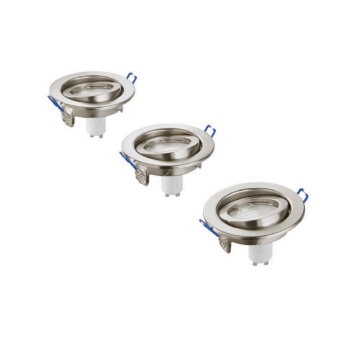 Immagine di Kit 3 Faretti Da Incasso Orientabili Nichel Foro 80 mm Lampadina Inclusa