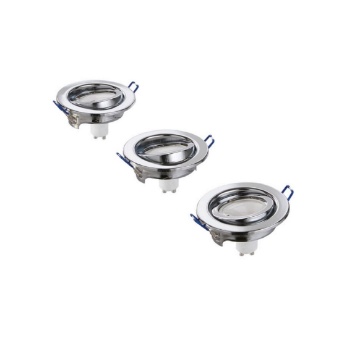 Immagine di Kit 3 Faretti Tondi Cromo Incasso Orientabili 10 cm con Lampadina GU10 Inclusa